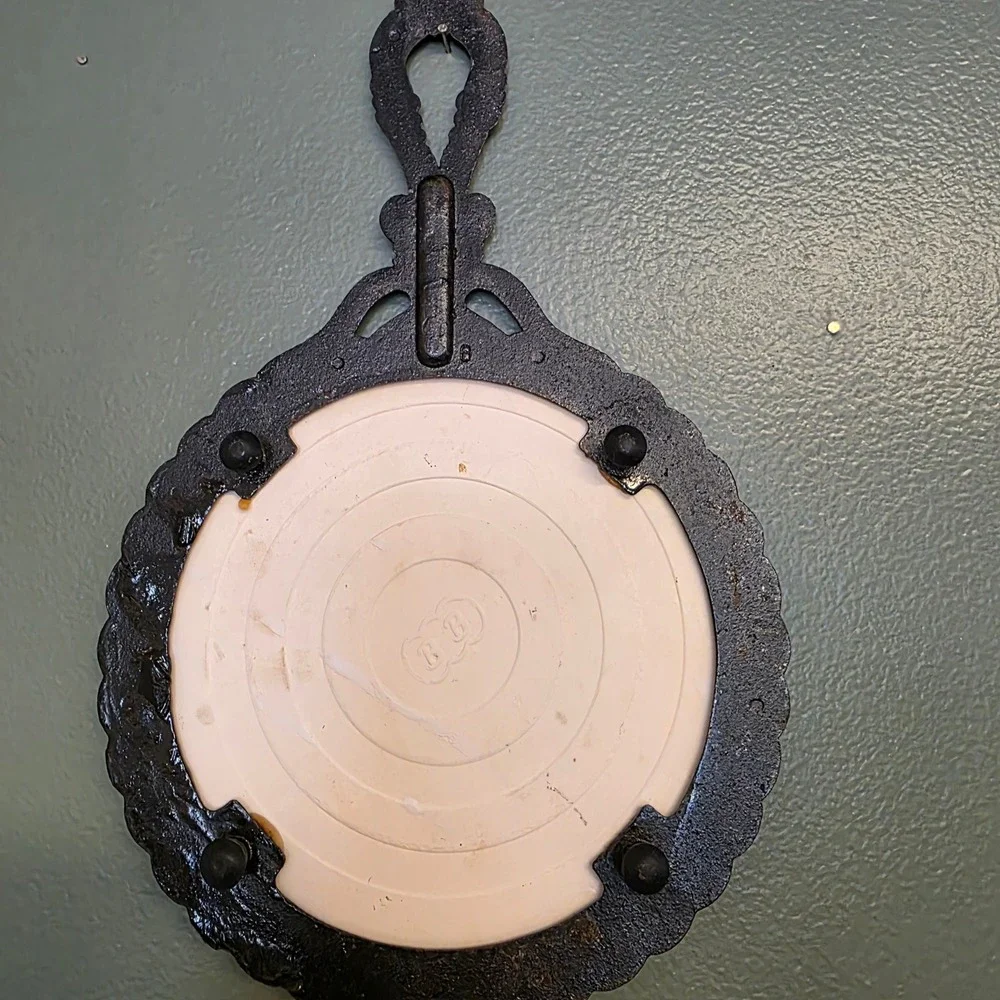 BB Rheinturm Dusseldorf Trivet 10.5in Black Cast Iron Ceramic Tile Germany Decor